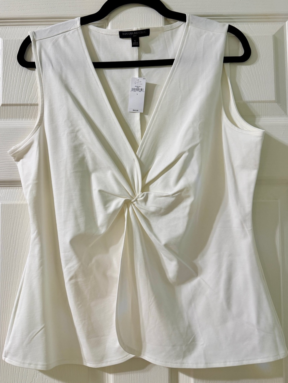 Banana Republic Cream Twist-Front Sleeveless Camisole